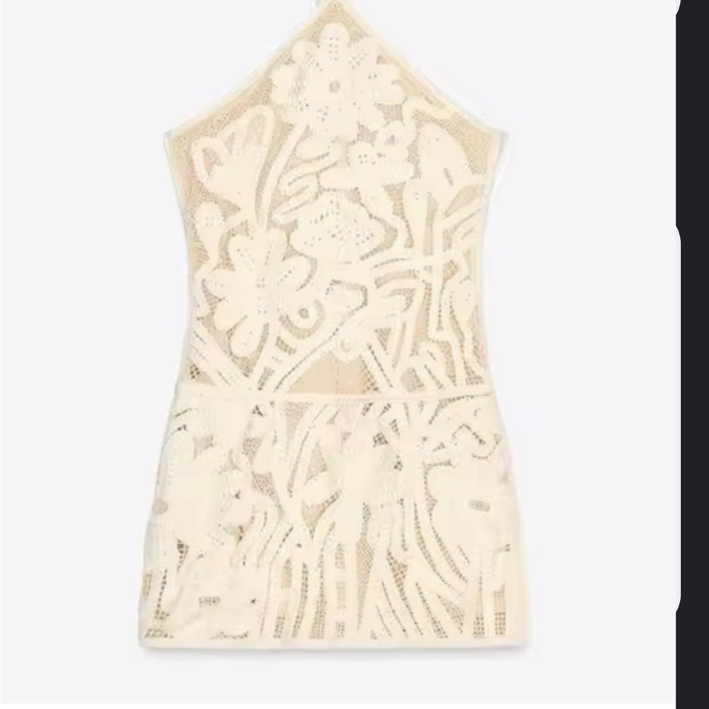 Zara Cream Floral Lace Dress